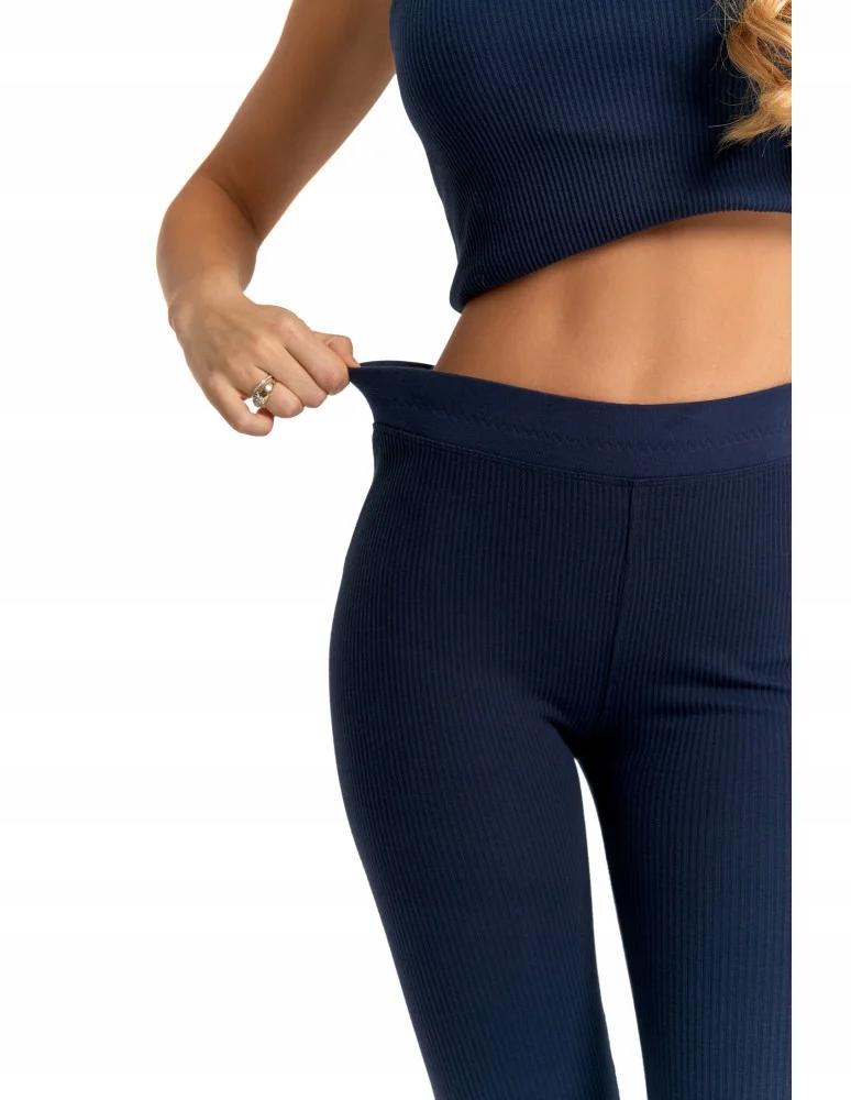 Women's Cotton Leggings with Wide Elastic Waistband Fit Elastic MORAJ S NAVY