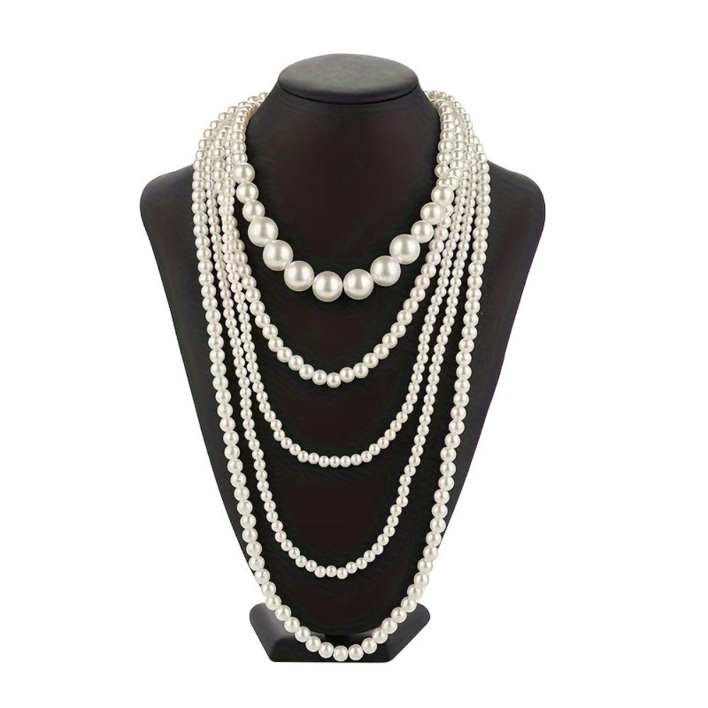 Charms Pearl Beaded Necklaces Luxury Exaggerated Necklaces Multi Layer Necklaces Dress Decoration