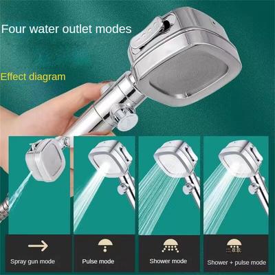 4-Gang-Duschkopf, wassersparend, verstellbar, Hochdruck-Dusche, One-Key-Stopp-Wassermassage, Öko-Dusche, Badezimmer-Zubehör