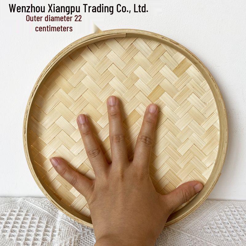 Большая круглая бамбуковая корзина для сушки и сито - Без отверстий, плетеная из бамбука для домашнего использования и декора. 50cm