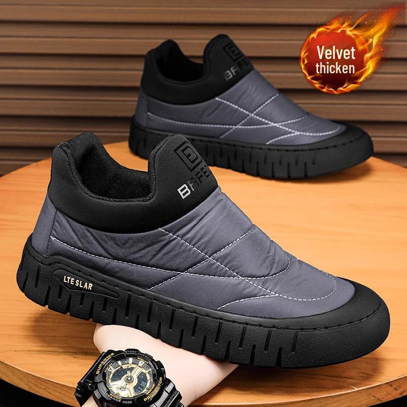 

Мужские теплые парусиновые туфли из бархата: Зимние слипоны на мягкой подошве Toad Trend 44