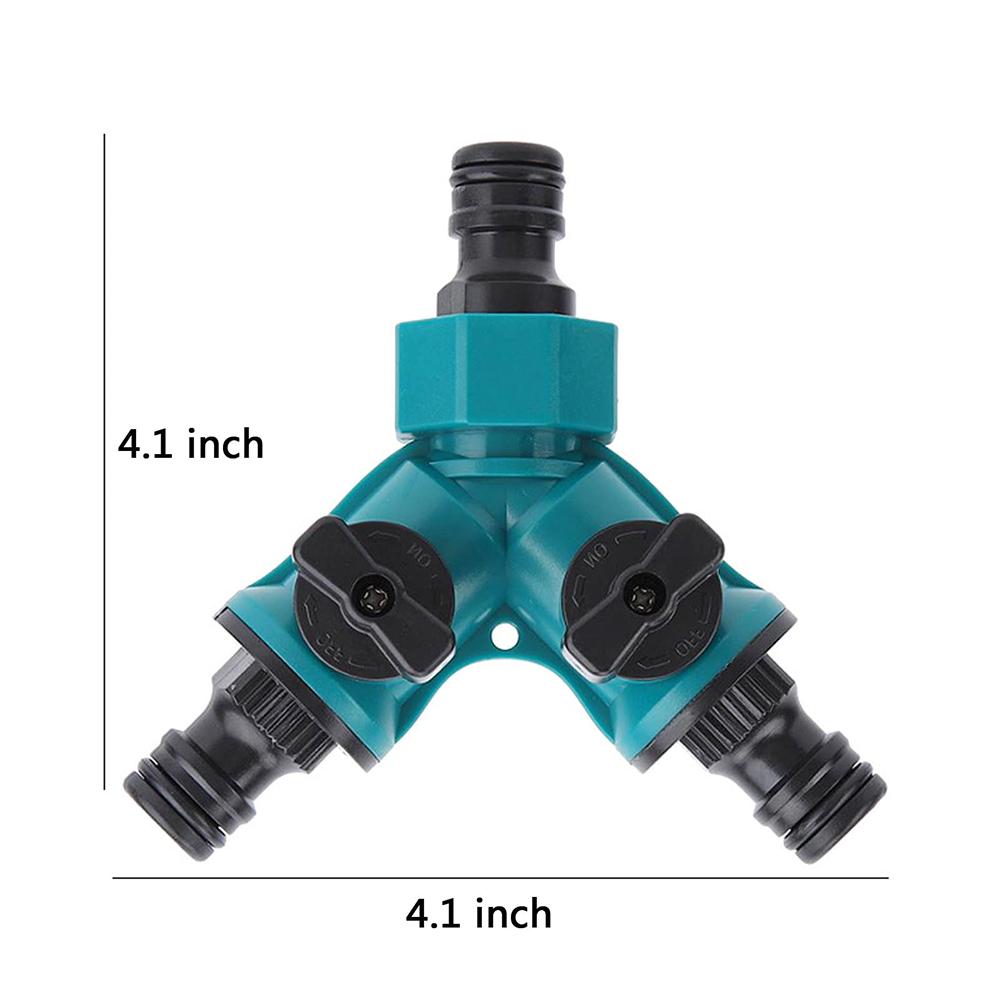 2 Way Garden Hose Splitter Watering - Water Hose Connector with Shut Off Valve For Faucet Irrigation Landscaping Flower Planting