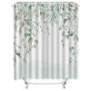 Minimalist Modern Green Plant Style Home Decor Shower Curtain Waterproof and Durable Easy to Clean and Maintain  Non Transparent