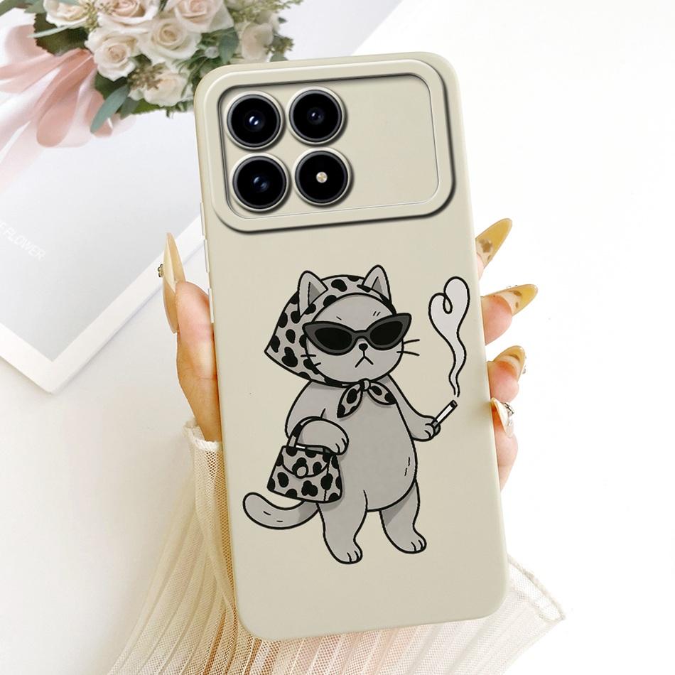 Für Xiaomi Redmi K90 Niedliche Katze Blume Cartoon Handyhülle Für Redmi K 90 K90 Pro Max 5G Stoßfeste Weiche Silikonhüllen Stoßfänger
