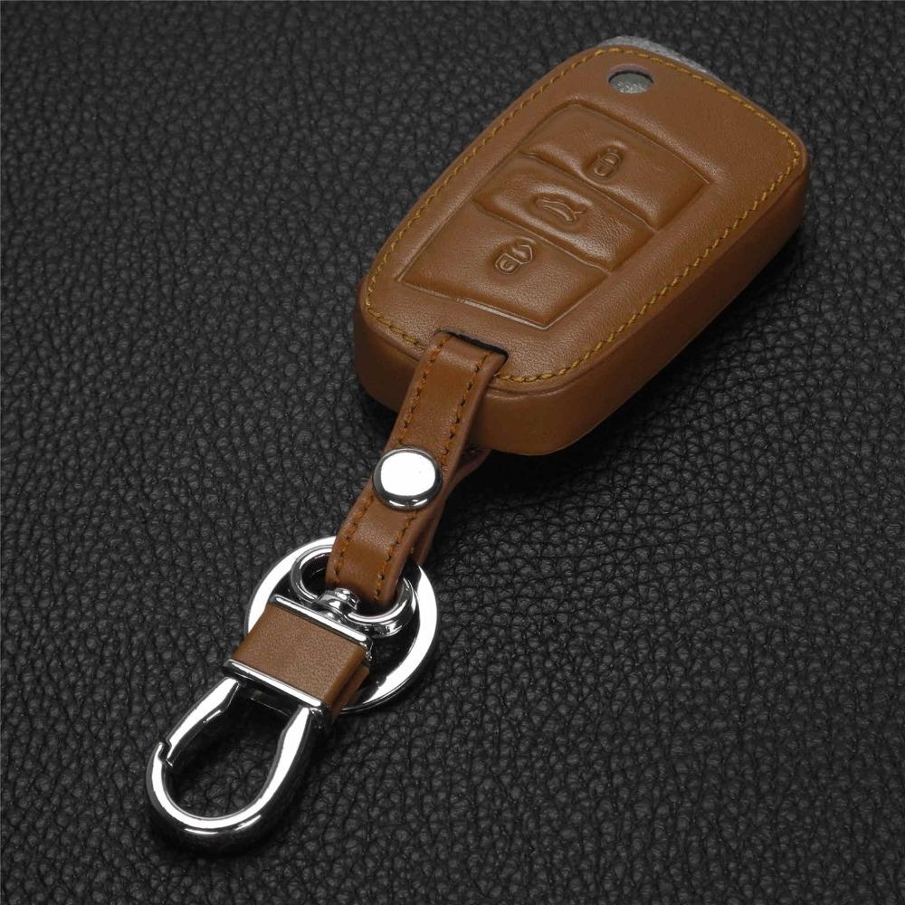 jingyuqin Leather Key Case Key Cover For Volkswagen VW Golf 7 GTI R MK7 Tiguan 2017 For Skoda Octavia A7 For Seat Leon Ibiza Key