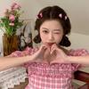6Pcs/Set Peach Heart Mini Hairpins Cute Sweet Pink Bangs Clip For Girls Fashion Trendy Simple Headwear Korean Style Accessories