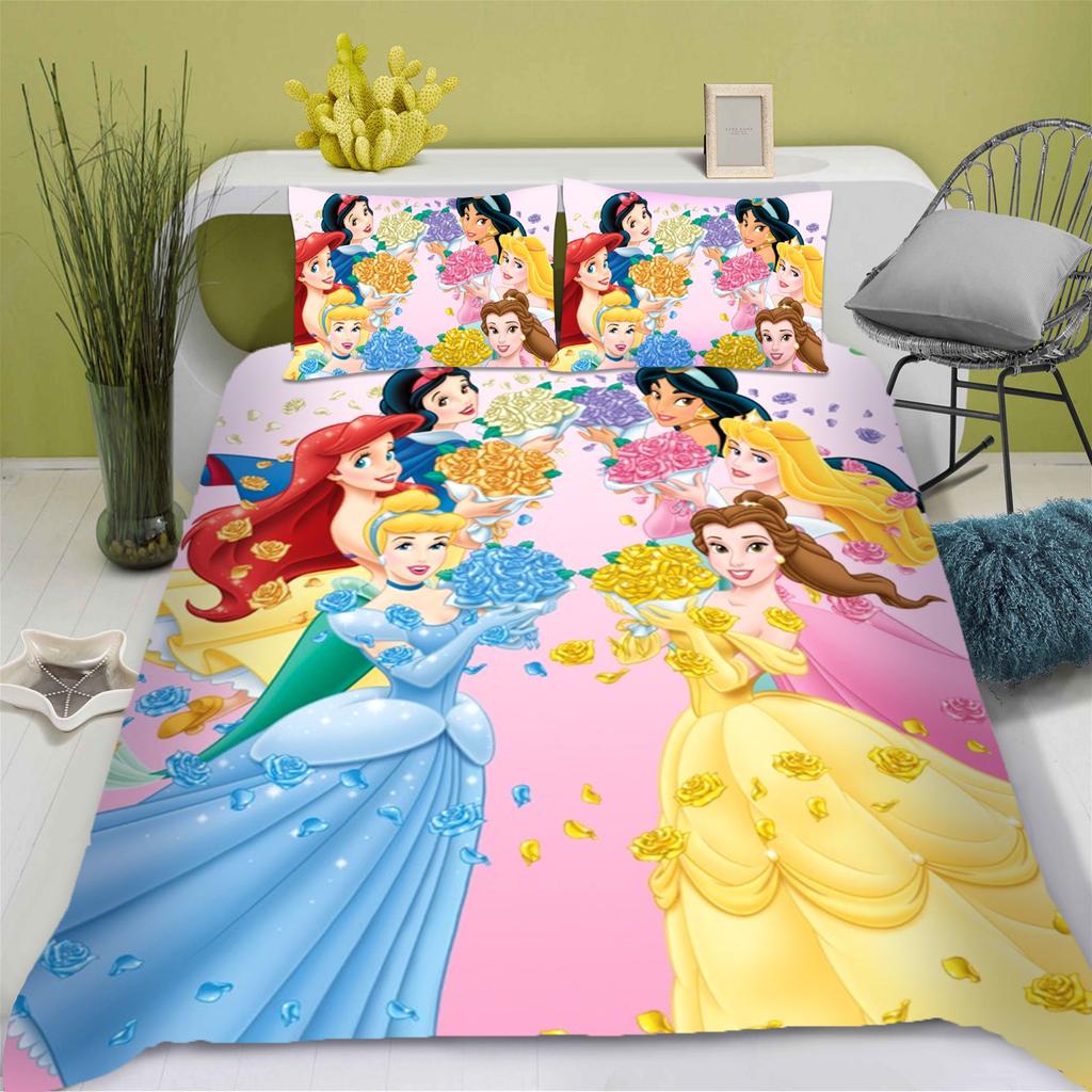 Princess Series Duvet Cover Set Printed Bedding 3d Children'S Bedding Set Cute Printed Cartoon Quilt Cover Anime Home