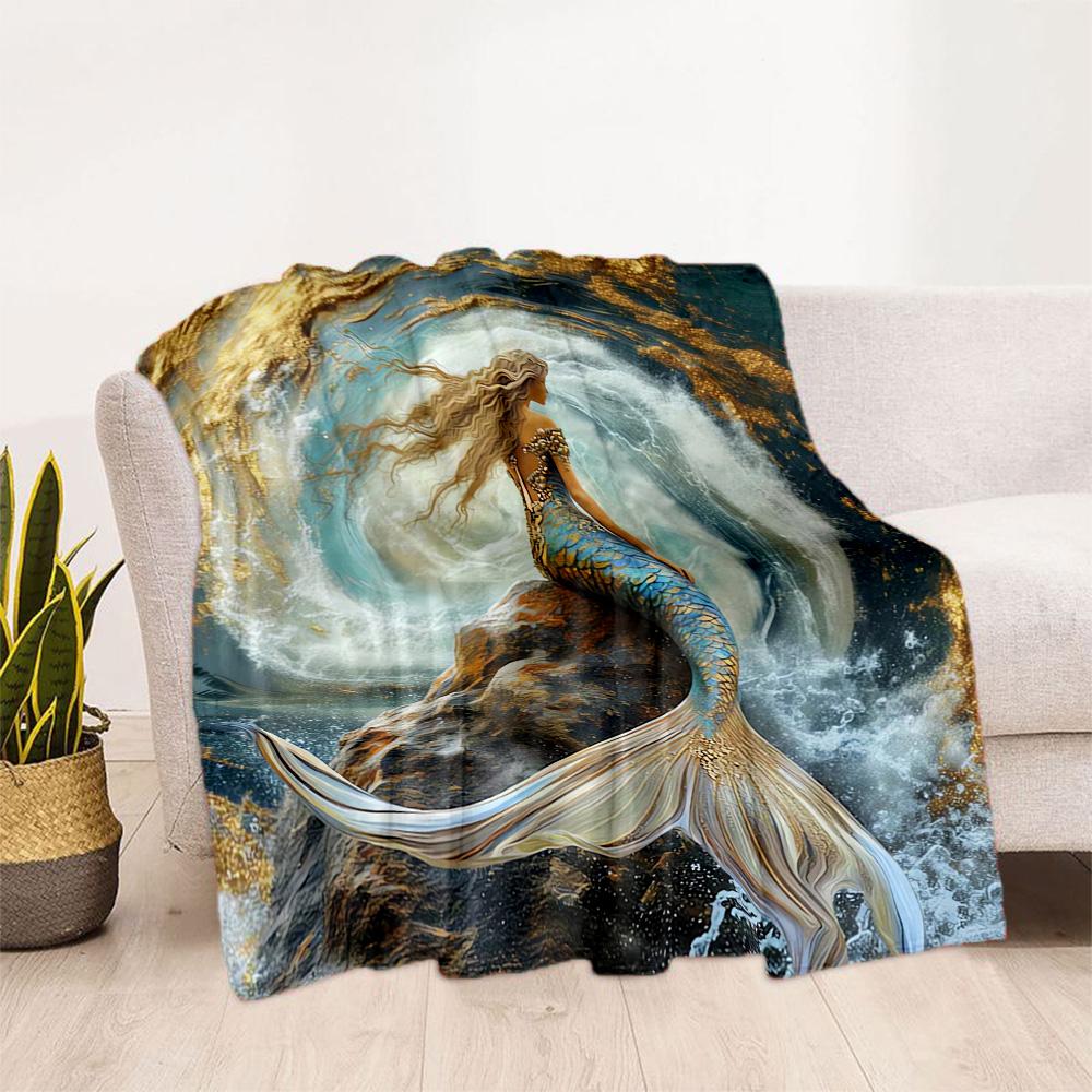 Mermaid In The Ocean Swirl Blankets are suitable for living rooms, bedrooms, camping, and other places, making them an ideal choice for gifts.