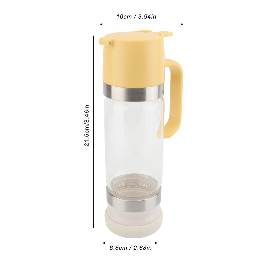 1PC Glass Honey Dispenser Clear Glass Syrup Bottle 350ml Heat Resistant with Removable Lid for Honey Sauces Restaurants Home