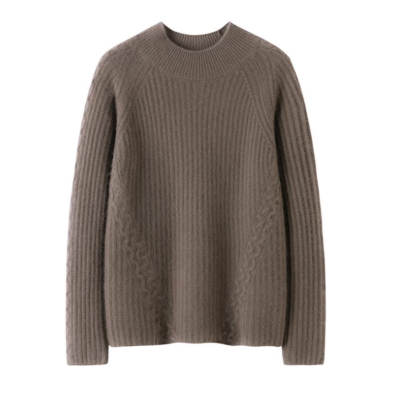 Women's Cashmere Knit Raglan Sleeve Long Sleeve Base Layer Pullover