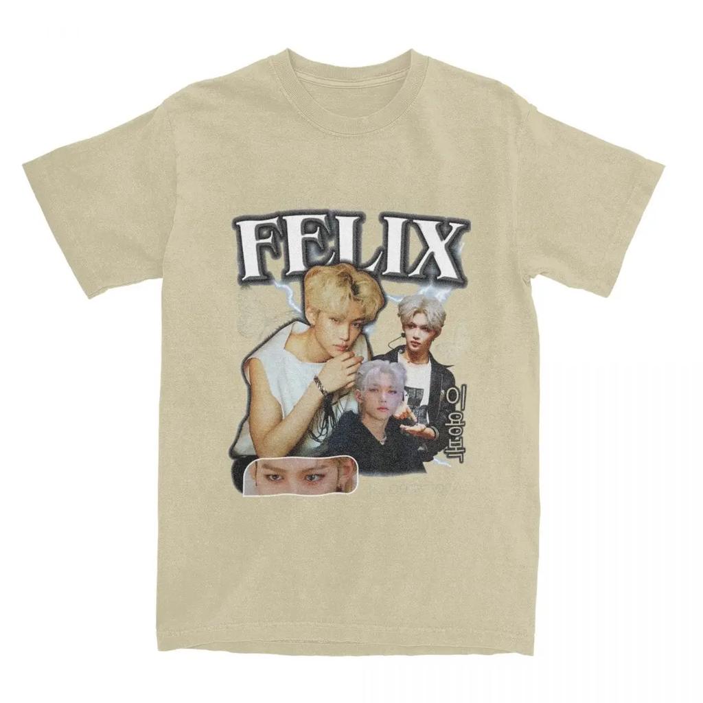 FELIX Korean Kpop Singer T Shirts Idol Clothing Summer Vintage Short Sleeve Women T-Shirt O Neck Fans Harajuku Tshirt