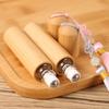 10ml Bamboo Roll On Bottles With Tassel Glass Insert Refillable For Essential Oil Perfume Engravable Travel Portable Empty Vials