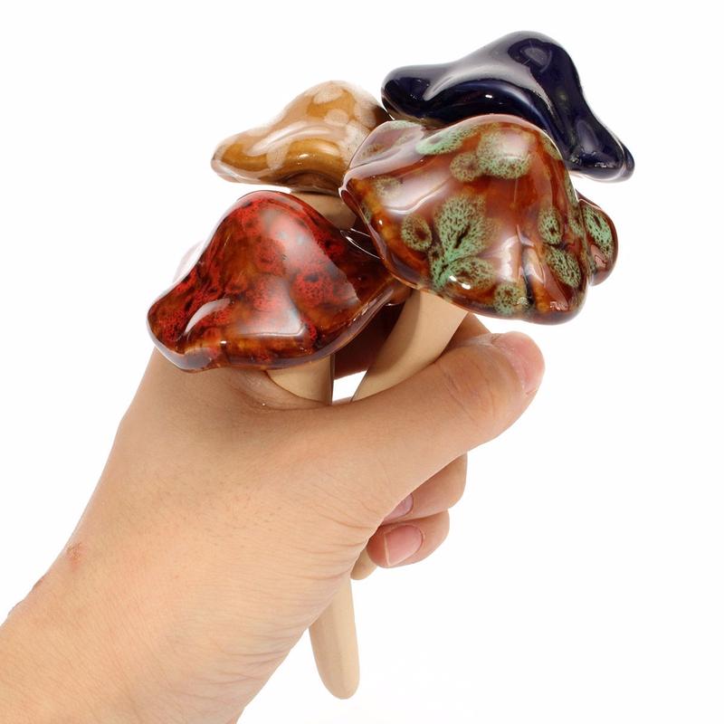 Cute Ceramic Pottery Mushroom Yard Garden Statues Decor Ornament