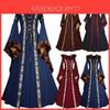 Costume Abito Medievale Gotico Vintage da Donna Abito Vittoriano Rinascimentale con Cappuccio Retrò