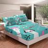 Cartoon Alpaca Pattern Mattress Three-Piece Digital Printing Mattress Bedding Set Adult Children