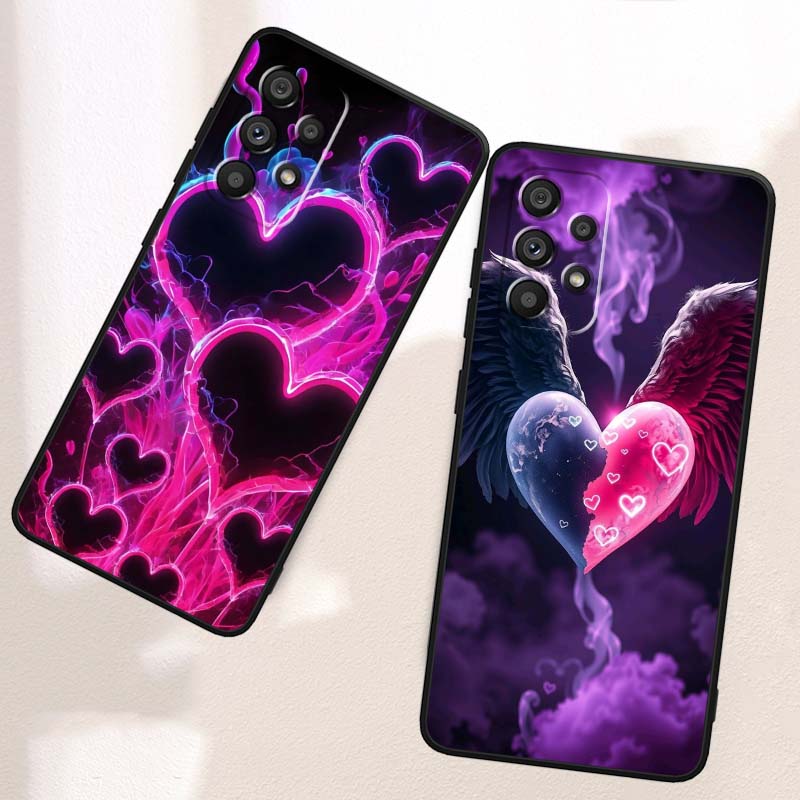 Luxurious Love Design Art Case For Samsung A41 A35 A34 A33 A32 A25 A24 A23 A21s A06 A05 A04 A03 Note 10 20 Ultra 5G Black