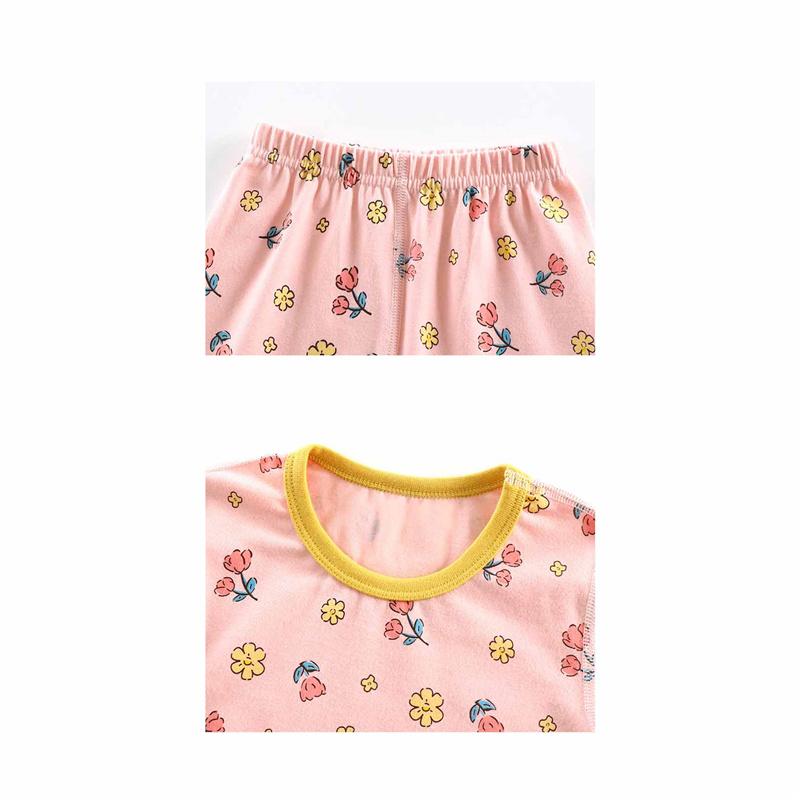 Kids Underwear Set Cotton Thermal Pajamas Boys Girls Stretchy LYCRA Long Sleeve Top Pants Homewear Sleepwear