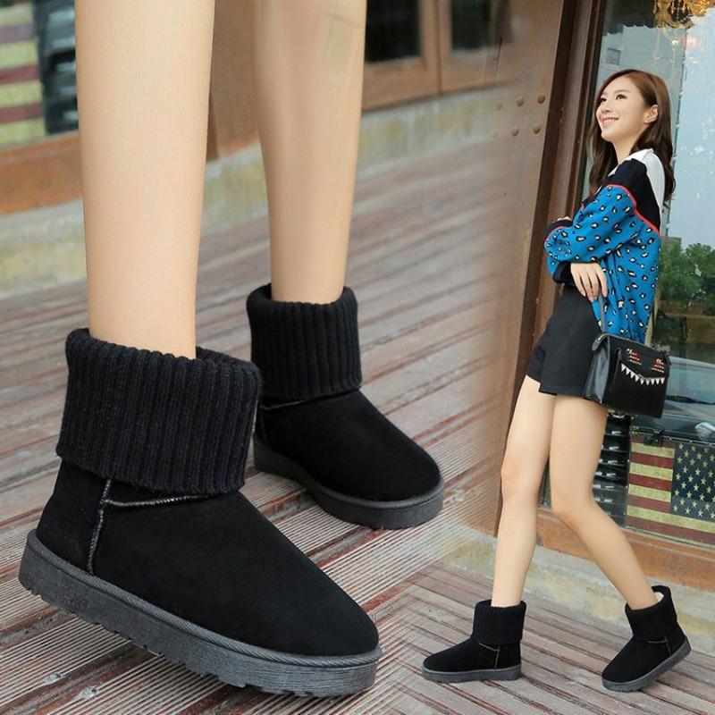 Directly from the Manufacturer Winter New Wool Mouth Snow Boots Women's Short Boots Two Wear Velvet Short Cotton Shoes Wholesale Women