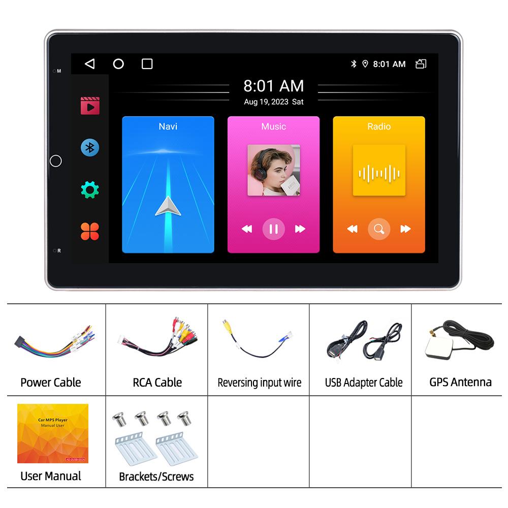 

Универсальный 2 Din 2 ГБ + 32 ГБ 10,1-дюймовый Carplay Android мультимедийный плеер автомобильный плеер вращающийся на 90 градусов автомобильный вращающийся автомобильный радиоприемник 8163-10.1-2+32