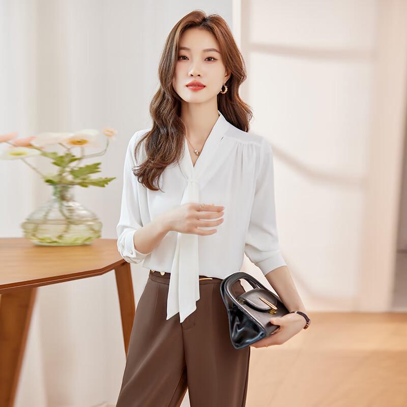 Women's V-Neck Long-Sleeve Commuter Blouse