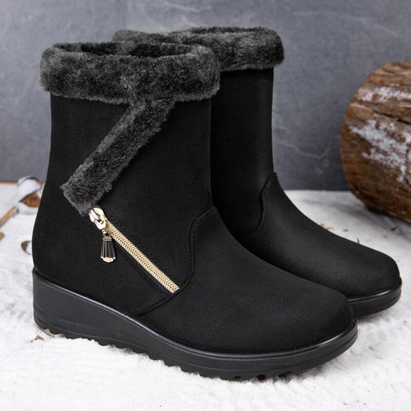 Winter Women Boots Casual Snow Boots Woman Non Slip Warm Ankle Boots Ladies Platform Outdoor Shoes Comfort Zip Female Boots
