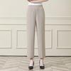 Summer Ice Silk Elastic Waist Pants for Middle-aged Women: Stretchy, Straight-leg Casual Wear for Comfort.