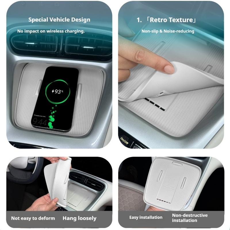 For Geely EX2 2025 Car Central Control Wireless Charging Silicone Mat Cup Holder Cover Interior