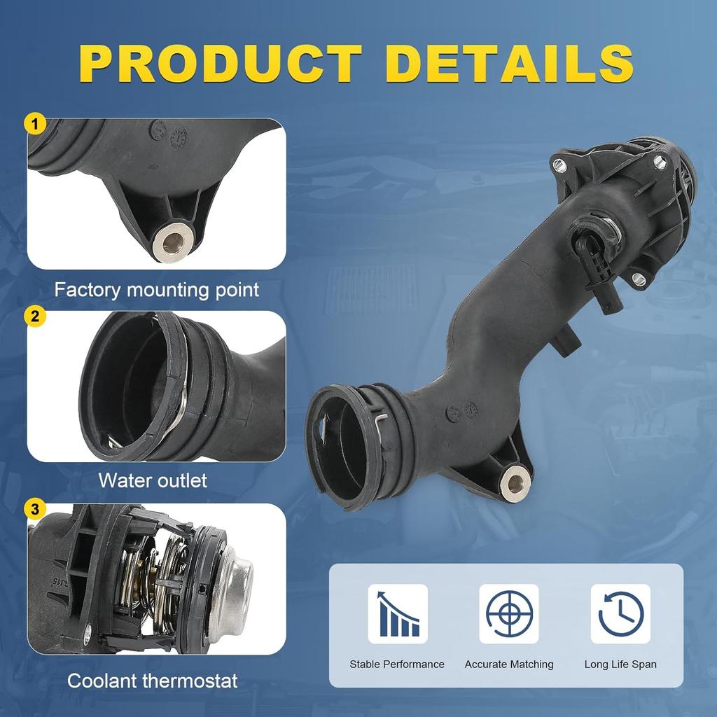 Engine Coolant Thermostat Housing Assembly 2782000815 Compatible with Mercedes-Benz CL550 CL63 CLS63 GLS63 E63 AMG S GL450 CLS550 GL550 GLE63 GLS550