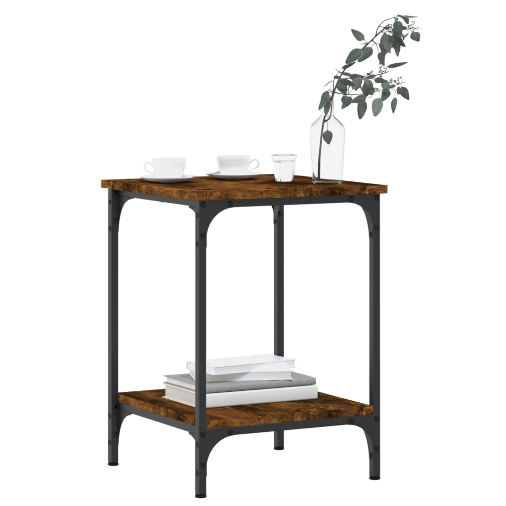 Coffee Table In Smoked Oak Finish 40 X 40 X 55 Cm Engineered Wood