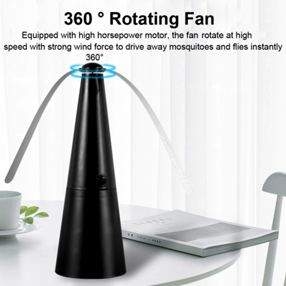 Outdoor Fly Bug Repeller Kitchen Dining Table Meal Pest Fan Desktop Tabletop Electric Battery Operated Food Protector Tool