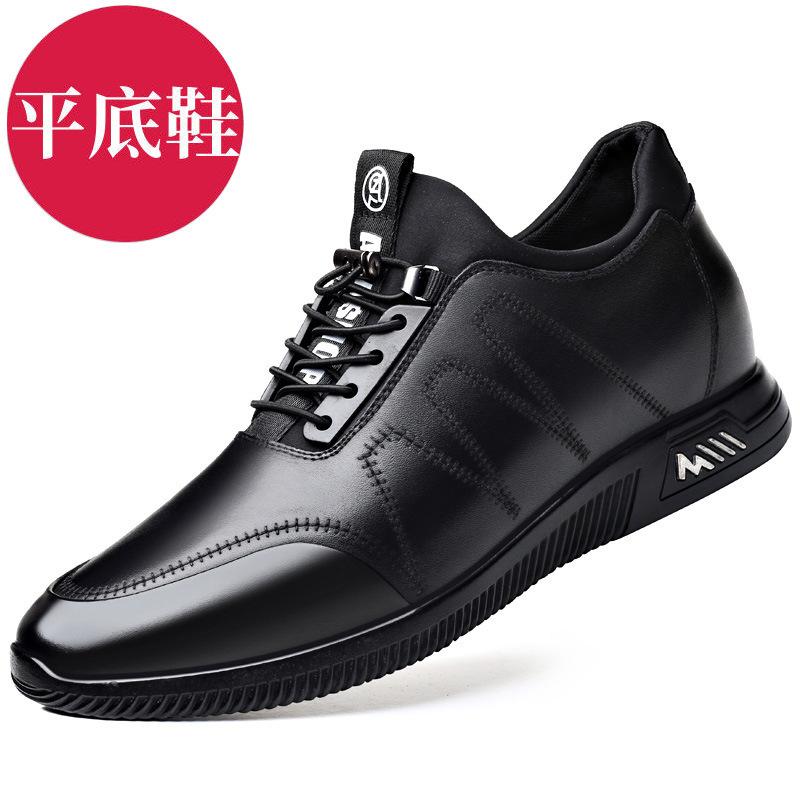 Couro 6cm invisível aumento de altura interna sapatos masculinos outono respirável malha esportes e lazer sapatos 8cm aumento de altura sapatos masculinos de couro