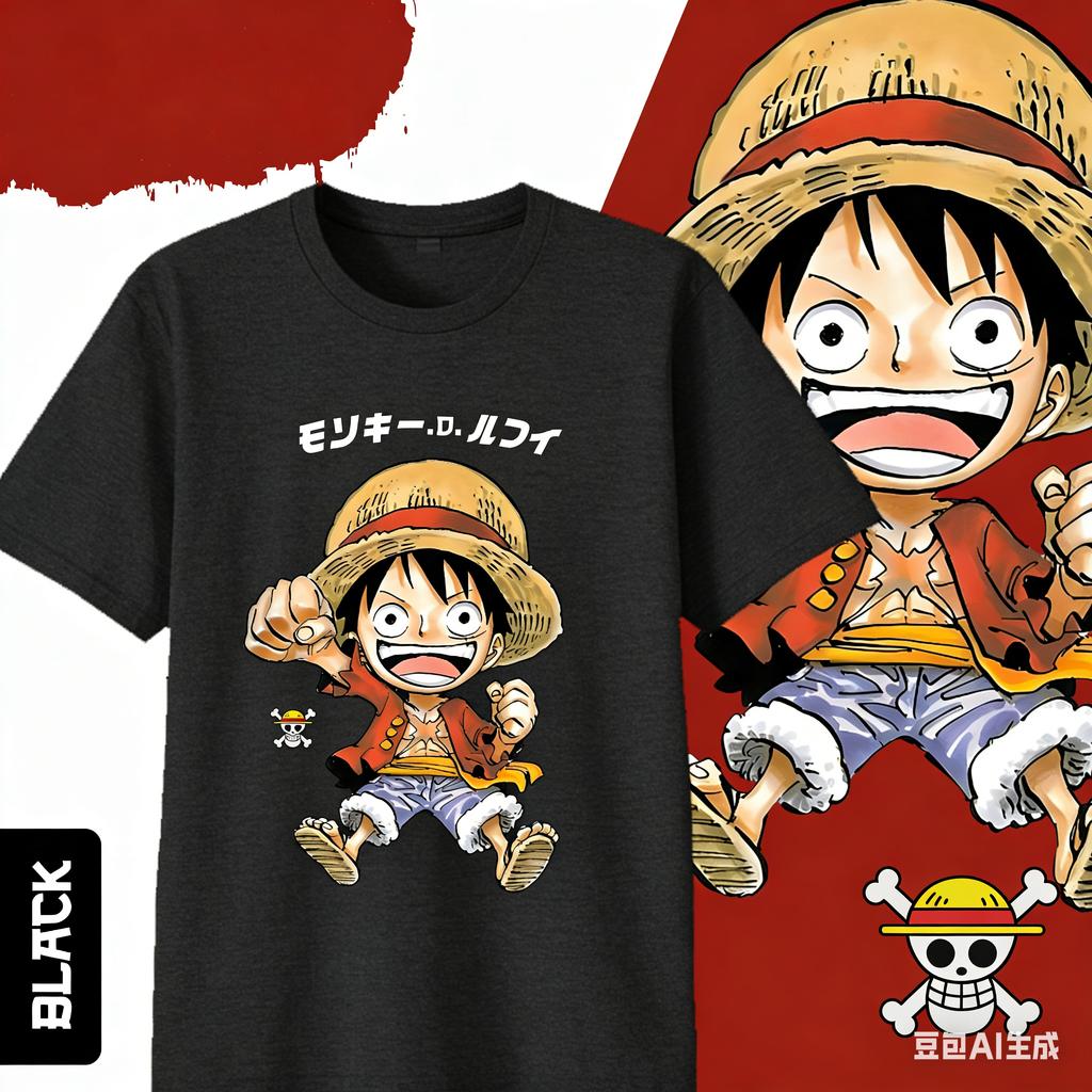 2026 Summer Anime One Piece Monkey D Luffy Printed Cotton Tshirt KidsUnisexsWomens Clothing Fashion Casual Street Tshirt Y2k