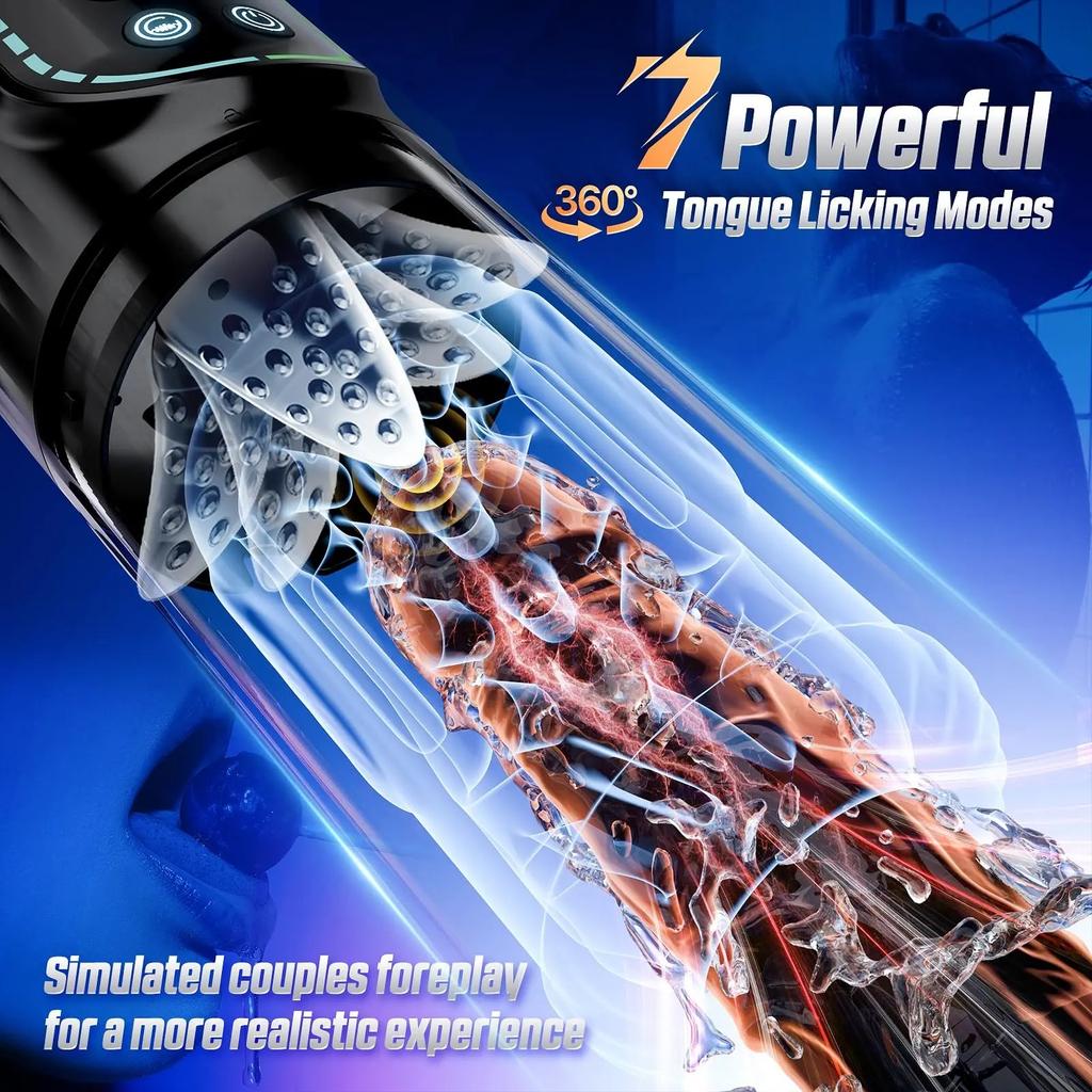 Men Penis Exercise Device Vacuum Penis Pump Adult Blowjob Sex Toys 7-Mode Male Suction Rotation Automatic Telescopic Masturbator