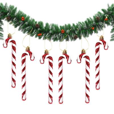 Zuckerstangen Weihnachtsbaum Hängender Anhänger Weihnachten Hausdekorationen Krücke Ornament Navidad Natal Noel 2025 Neujahrsgeschenke