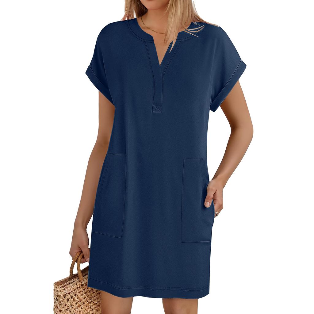 Women's  Short Sleeve Beach Dress Casual Dress