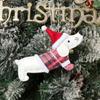 Christmas New Year Santa Claus Dressed Dachshund Dog Small Pendant Xmas Kids DIY Toy Christmas Tree Pendant Home Decoration Gift