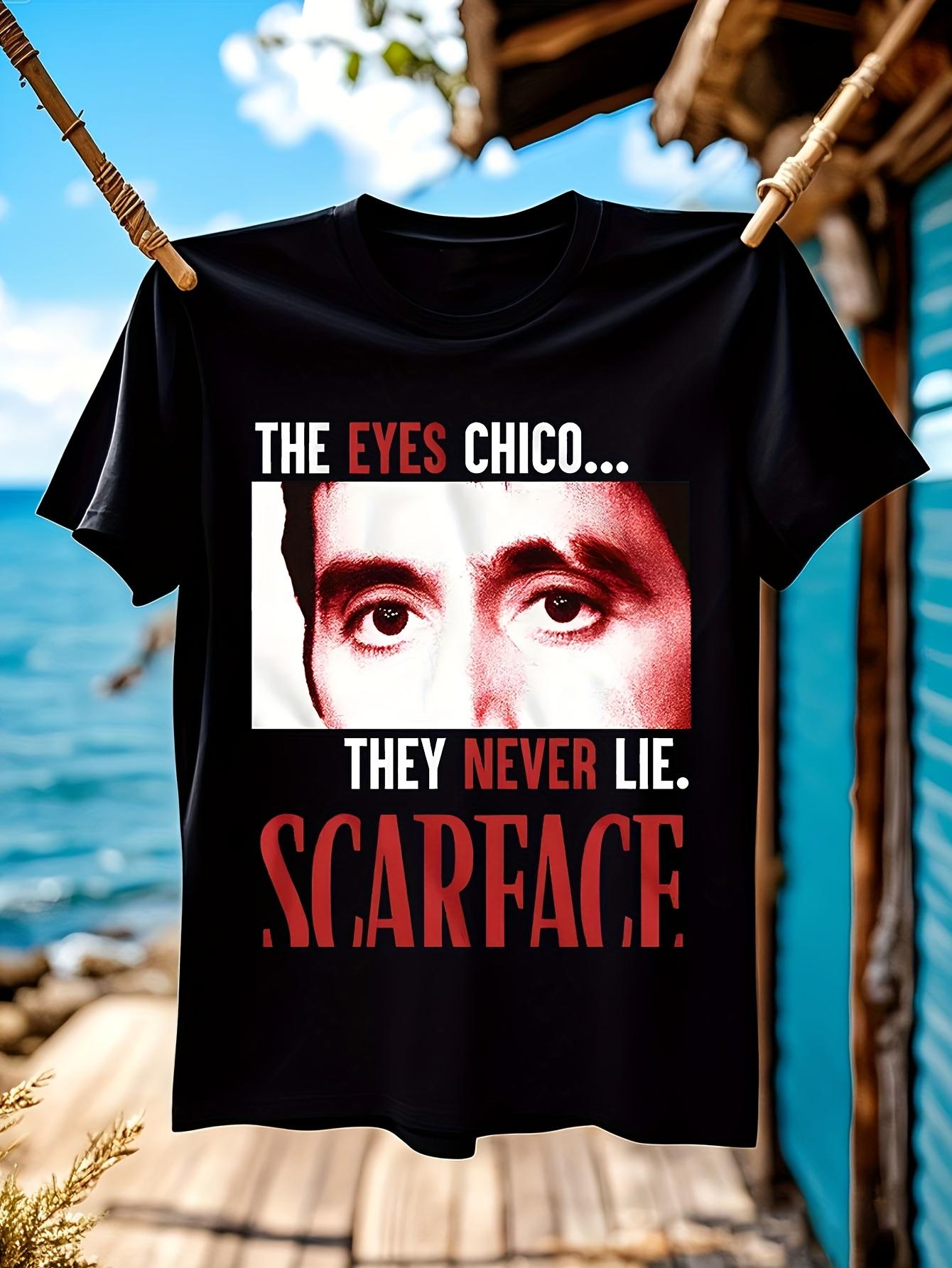 Scarface Movie The Eyes Never Lie Graphic Tshirt Graphic ... S