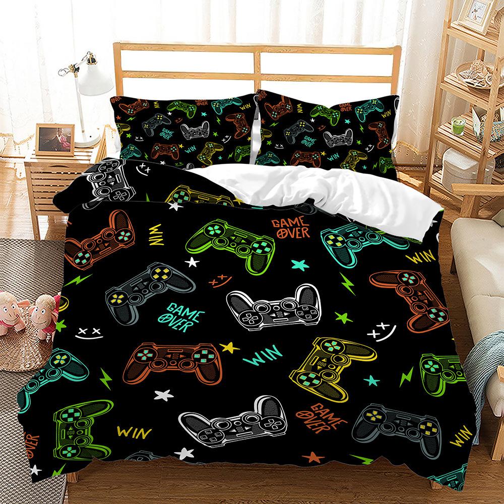 Home Textile Game Series Gamepad Building Block Quilt Cover Three-Piece Digital Kit Four-Piece Set