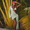 3-teiliger Mikro-Bikini-Überwurf 2025 Sexy einfarbiger Badeanzug Damen Push-up Bademode Biquini Damen Body Badeanzug Sarong Rock