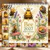 Bee Themed Desk Calendar 2027 Desktop Calendar, Spiral Binding And Thickened Professional Time Management Tool Paper Planner, Decorative Monthly