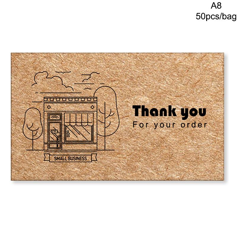 50/100/500ST Tack för din beställning Affärskort Shopping Köp Tack Hälsningskort Uppskattningskort För Små Företag