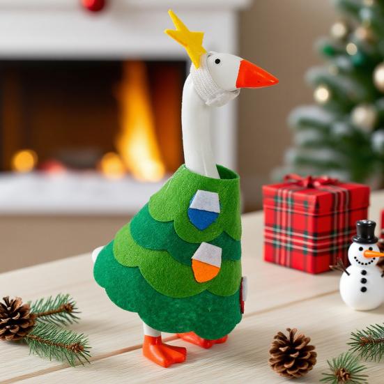 Christmas Porch Goose Outfits for 23 Inch Goose Statue Felt Tree/Snowman/Reindeer