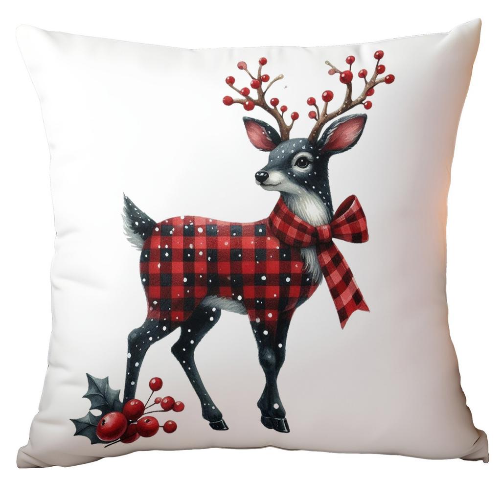 New Christmas Pillow Cover Red Plaid Creative Print Home Living Room Sofa Pillow Cover Premium Durable Quality