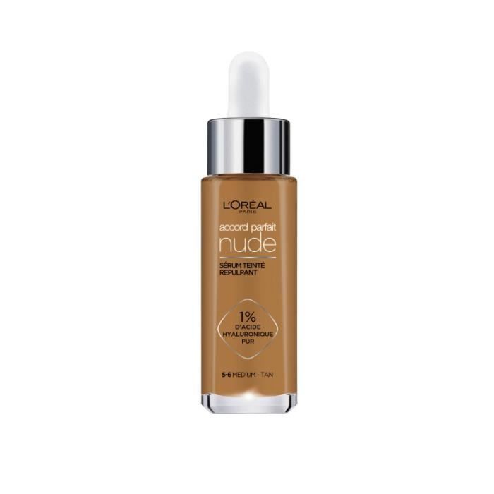 Fond de teint - L'Oréal Paris - Accord Parfait Sérum teinté repulpant 5-6 Medium Tan