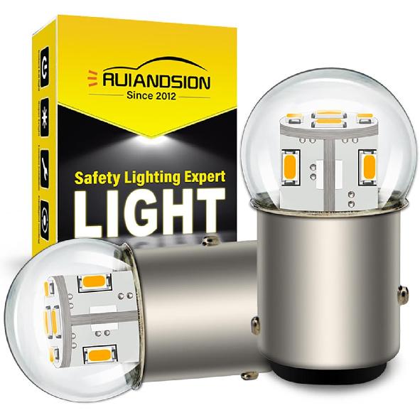 

Ruiandsion 2pcs 1157 LED Bulb 12V BAY15D 2057 2357 7528 Warm White 3014 12SMD Chipsets LED Backup Reverse Brake Tail Lights 6V теплим білим кольором