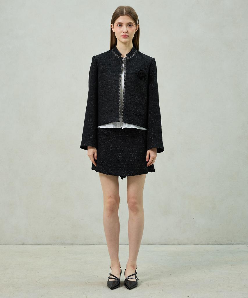 Alikim Aglow Tweed Skirt Pants / Black