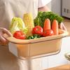 Retractable Double-Layer Draining Basket Side Handle Vegetable Washing Basin  Vegetable Washing