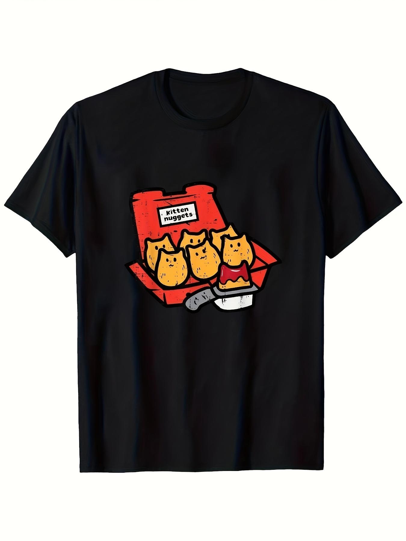 Kitten Nuggets Cute Fast Food Cat Food Enthusiast T-Shirt for Boys And Girls M