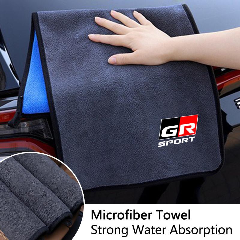 Araba Yıkama Havlusu Mikrofiber Kalınlaştırılmış Emici Temizleme Havlusu Toyota GR Sport GR GAZOO RACING CHR Corolla Hilux Prad Yaris İçin