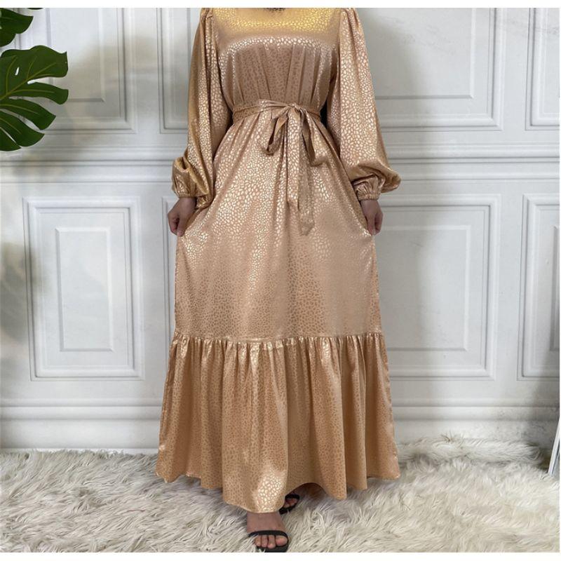 

2022 Новое Модное Платье Женское Принтованное Со Шнуровкой и Кружевом Gold 2XL